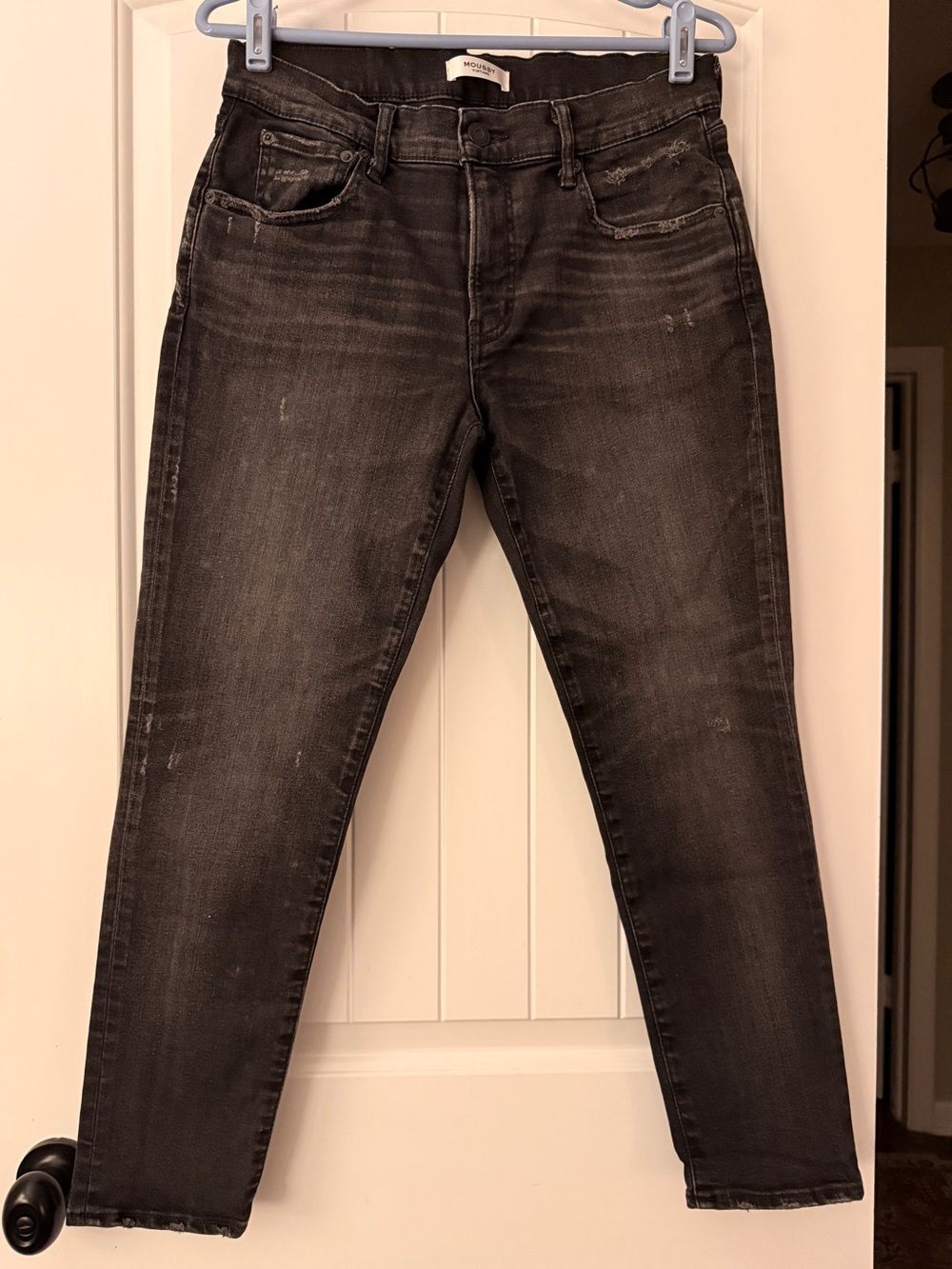 MOUSSY Black Distressed Skinny Rock N Roll Jeans 28 Ankle